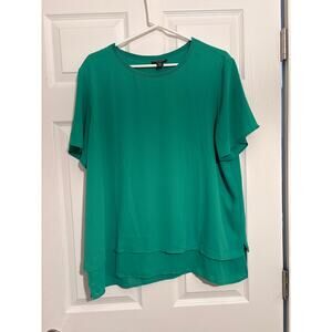 Hilary Radley Green Top with Short Sleeves  Size XL